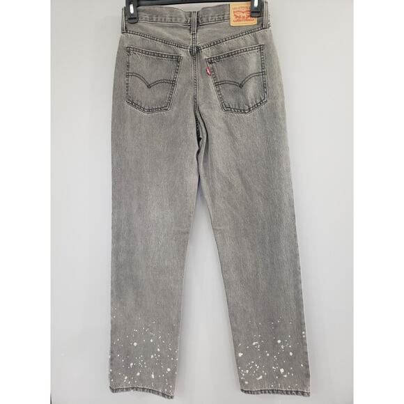 NEW Levis Size 27 Low Pro Straight Jean Gray Splatter‎ Acid Wash Bleach y2k 90s - Picture 6 of 8